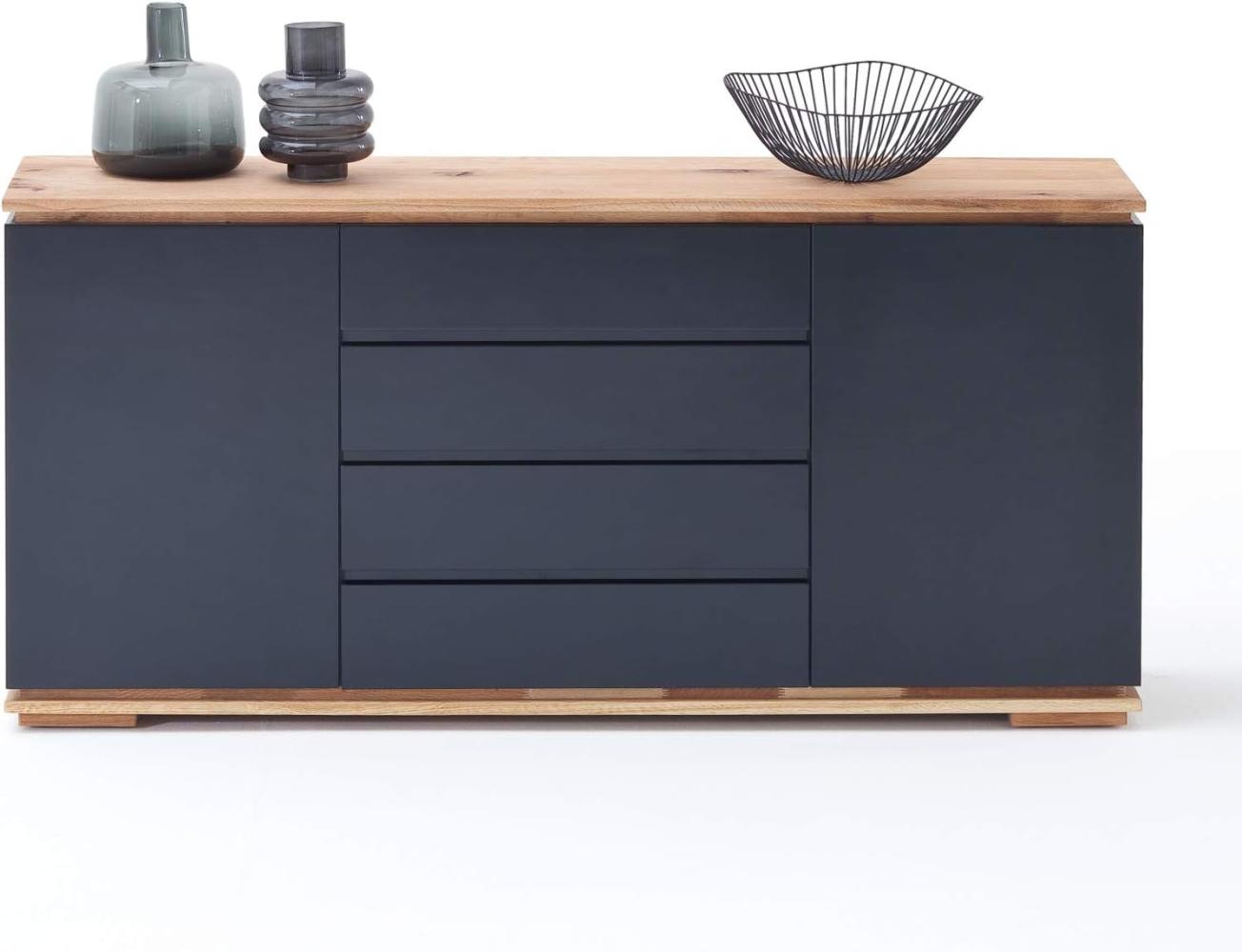 Chiaro Sideboard - Schwarz Hochglanz Asteiche massiv Bild 1