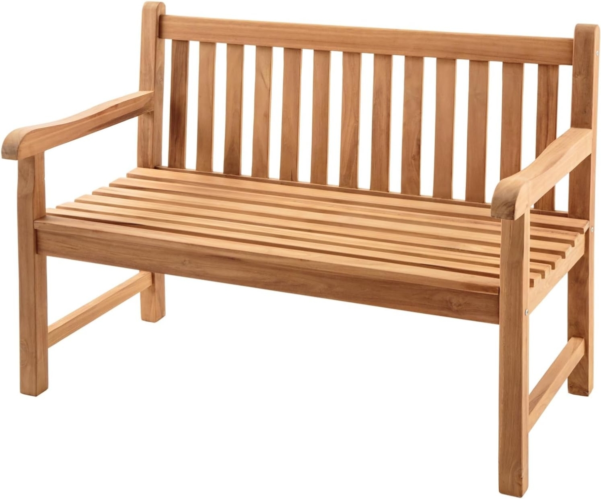 riess-ambiente Gartenbank EMPIRE TEAK 120cm natur (Einzelartikel, 1-St), Massivholz · wetterfest · Lehne · Maritim · Outdoor · Balkonmöbel Bild 1