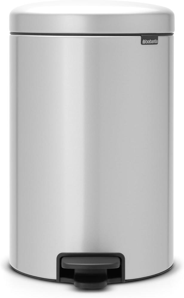 Brabantia Newicon Treteimer, Mülleimer, Abfalleimer, Metallic Grey, Grau, 20 L, 114069 Bild 1