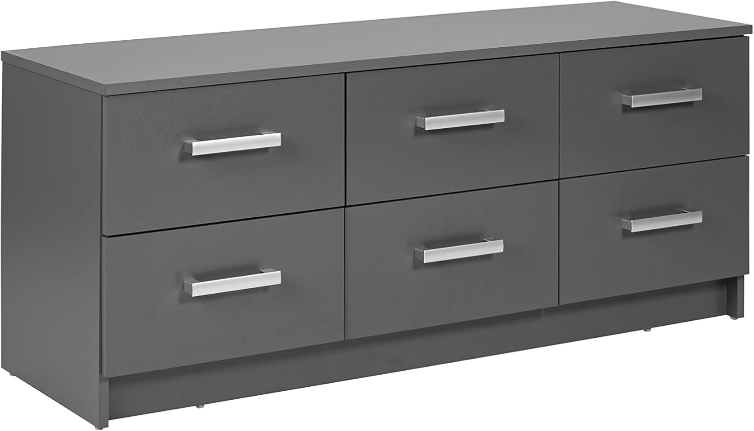 Schubladenkommode Lowboard ELENZIO 6 Graphit Grau mit 6 Schubladen Bild 1