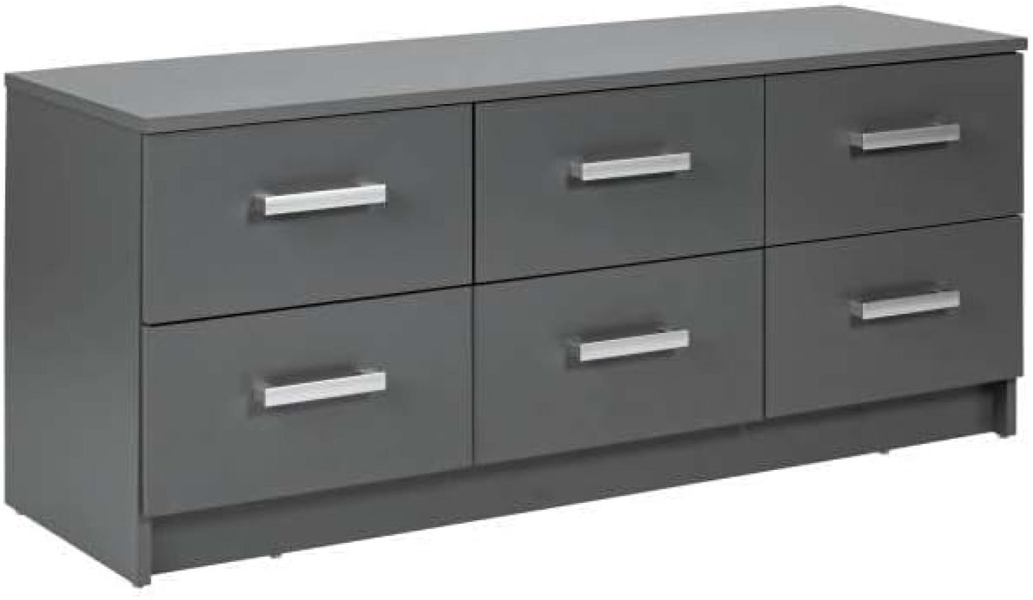 Inter Link Kommode Dielenschrank Modernes Sideboard Beistellschrank 6 Schubladen in Grau Bild 1