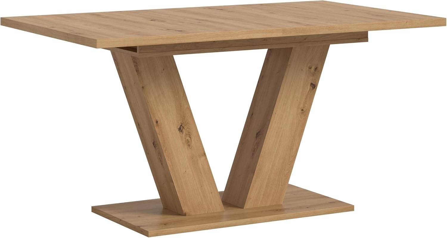 Ausziehbarer Esstisch (B/H/T): 150-190x76x80 in Artisan Nachbildung mit Y-Fußgestell Bild 1