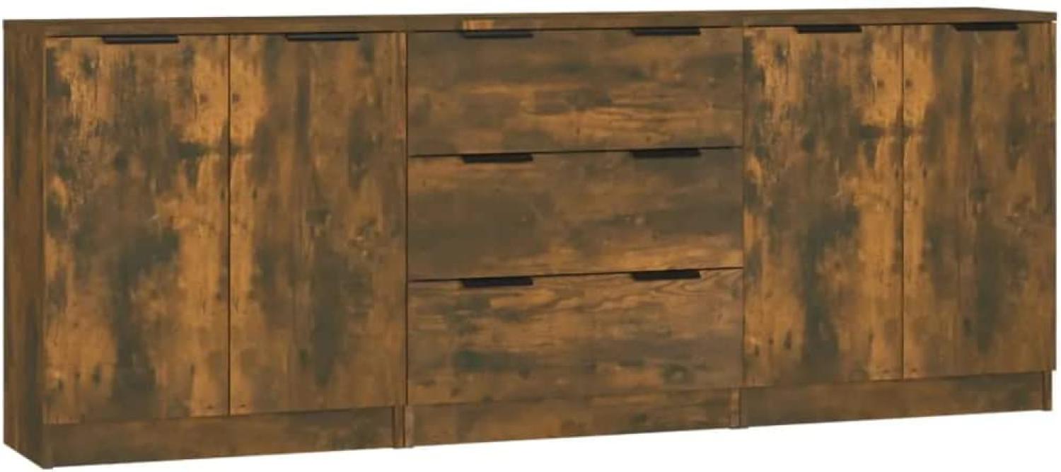 vidaXL 3-tlg. Sideboard-Set, Holzwerkstoff Braun Bild 1