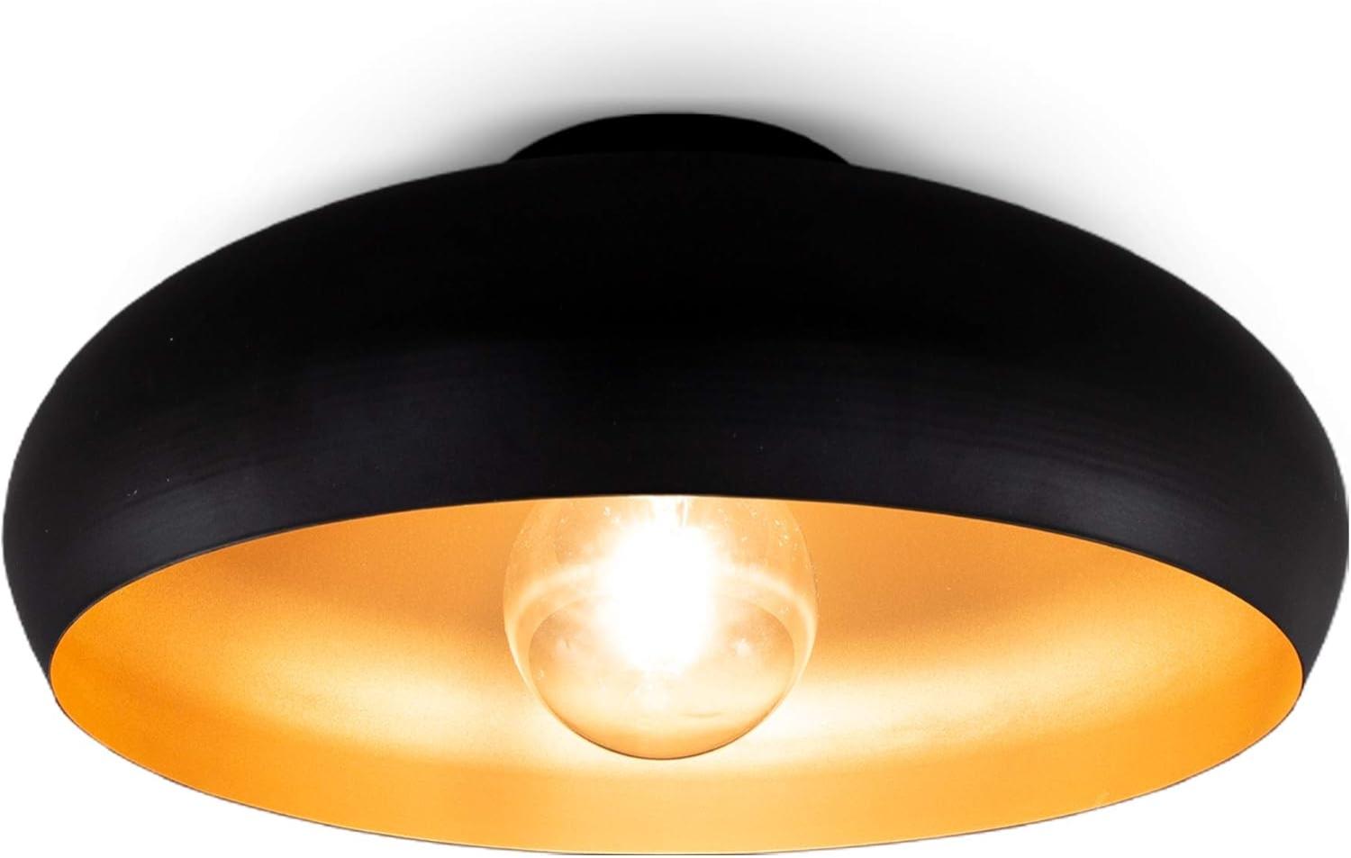 Deckenleuchte Retro schwarz-gold Deckenlampe Wohnzimmer Flur Schlafzimmer E27 Bild 1