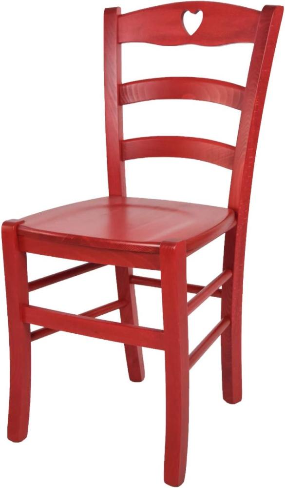 Tommychairs 'Cuore' Esszimmerstuhl aus Buchenholz, lackiert und Sitzfläche aus Holz, 88 x 43 x 46 cm Anilinfarbe Rot Bild 1