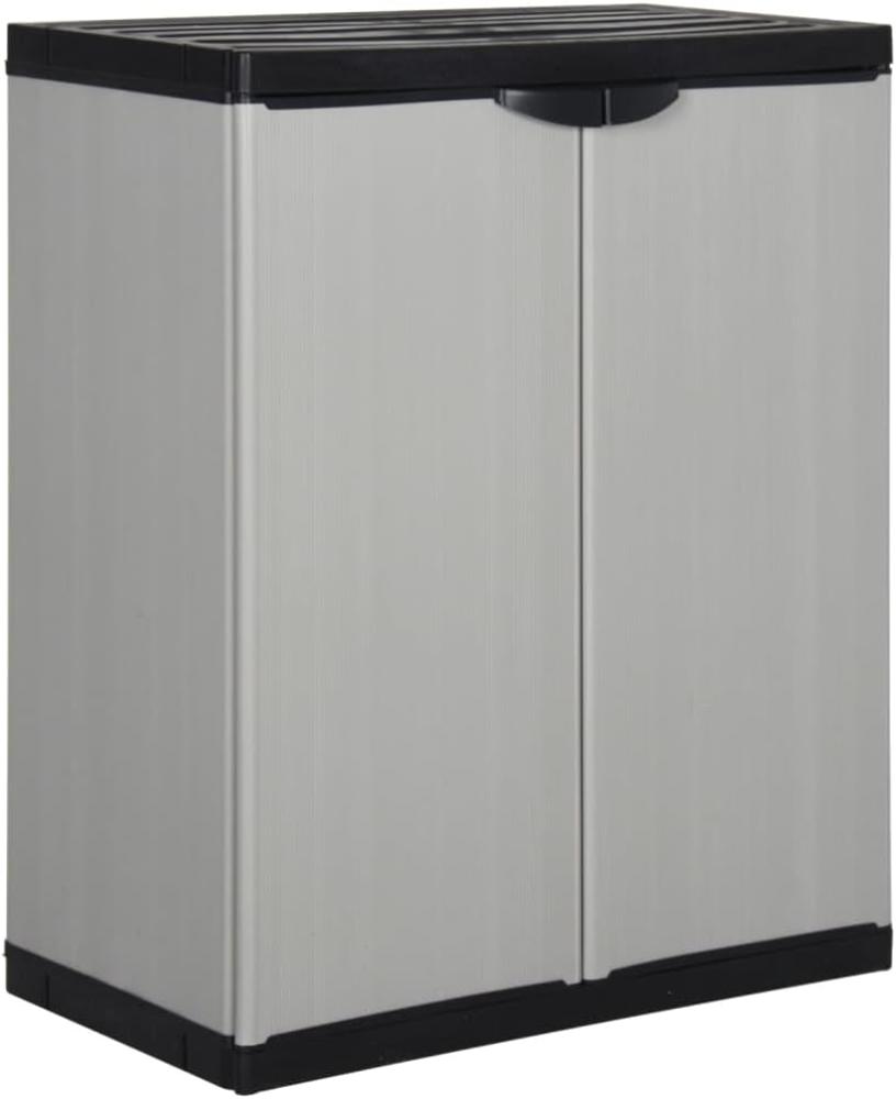 vidaXL Garten-Lagerschrank mit 1 Boden Grau und Schwarz 68x40x85 cm 340981 Bild 1