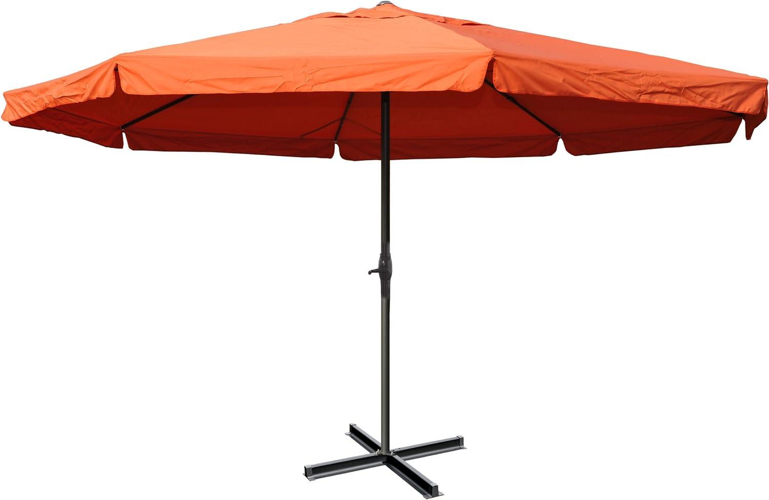 Sonnenschirm Meran Pro, Gastronomie Marktschirm mit Volant Ø 5m Polyester/Alu 28kg ~ terracotta ohne Ständer Bild 1