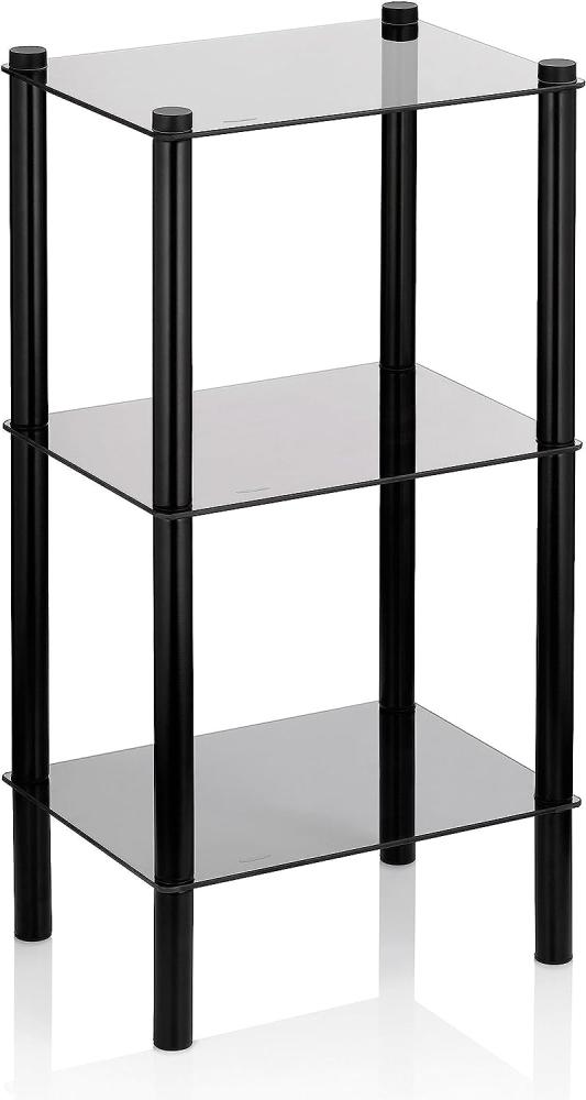 Kela Regal Lars modern Glas pulverbeschichtet, Schwarz, 40 x 30 x 30 cm Bild 1