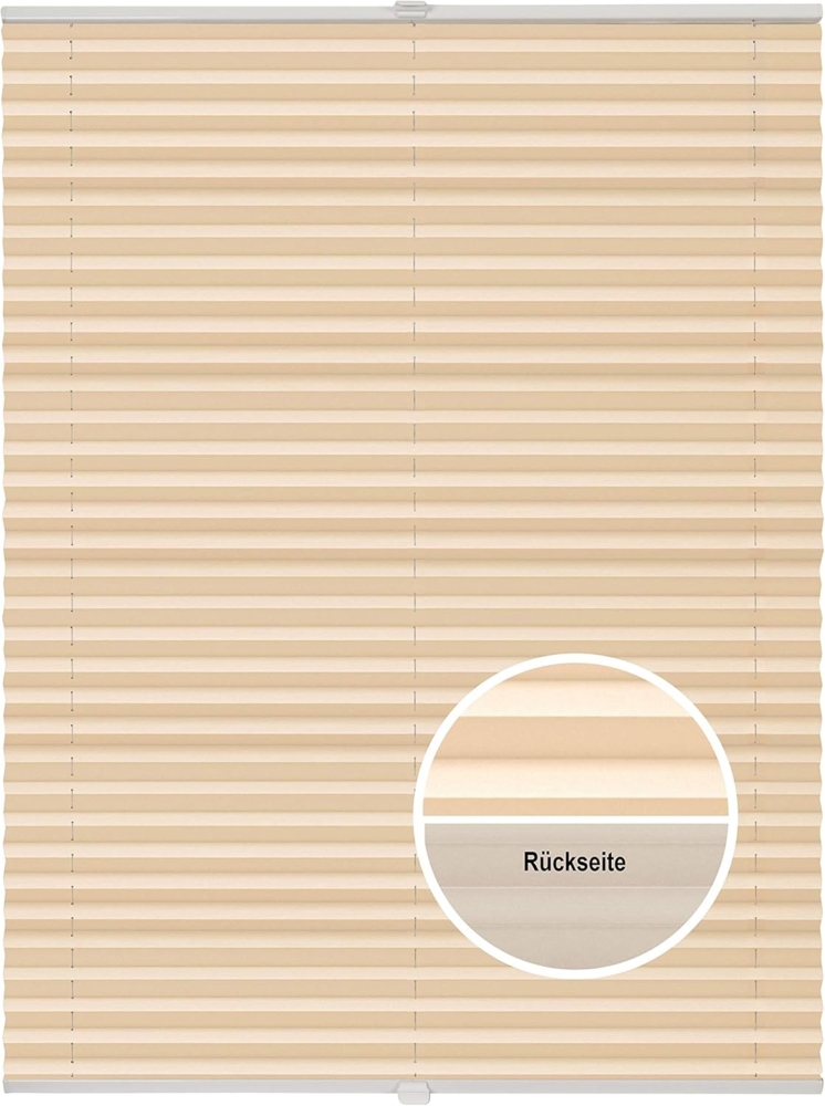 ondeco Plissee Thermo ohne Bohren mit Klemmträger,Sonnenschutz für Fenster innen, lichtschutz und Blickdicht, Faltrollo Sichtschutz für Tür, Jalousie Rollo leicht verdunkelnd - Hellorange - 65x130 cm Bild 1