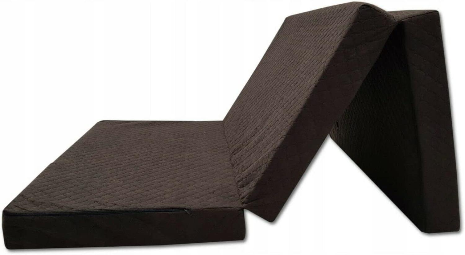 Odolplusz Premium Klappmatratze faltbar klappbar Gästematratze - Made IN EU - 200 x 120 x 10 cm - als Matratze Gästebett einsetzbar (Brown) Bild 1