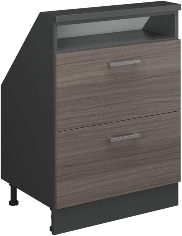 Dachschrägenschrank Rion Edelgrau/Anthrazit mit 2 Schubladen Vicco Bild 1