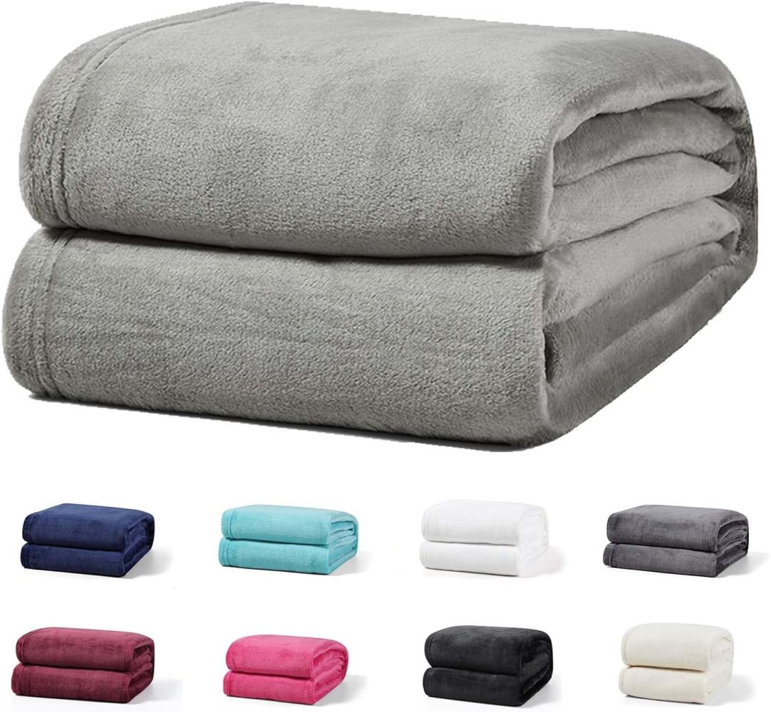 Wohndecke Luxury Kuscheldecke, 150x200 cm, 220x240 cm, 230x270 cm, Buymax, super weiche Fleece-Tagesdecke, Sofadecke Bild 1