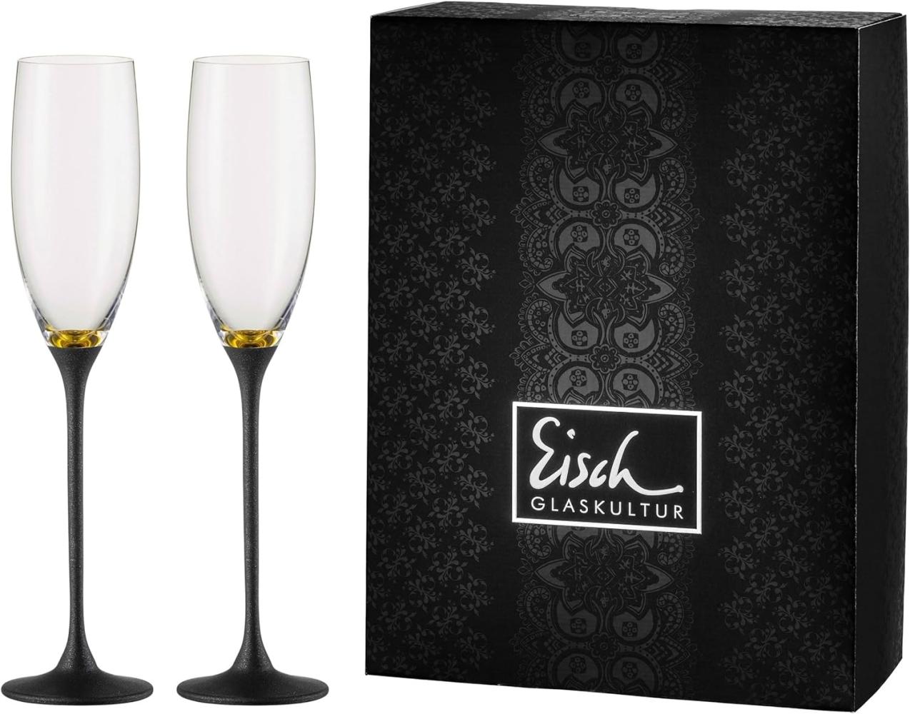 Eisch CHAMPAGNER EXKLUSIV Sektglas gold/schwarz 2er Set im Geschenkkarton - A Bild 1