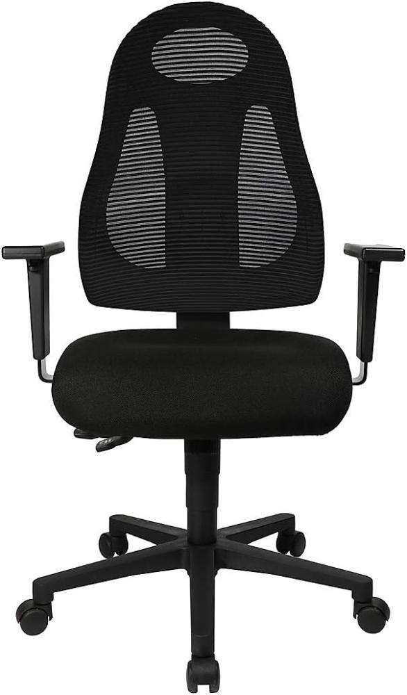 Topstar Free Art, ergonomischer Bürostuhl, Schreibtischstuhl, inkl. höhenverstellbarer Armlehnen, Stoff, Schwarz/Schwarz Bild 1