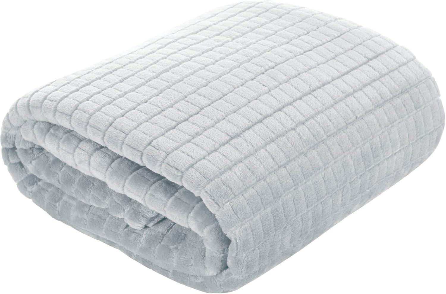 Wohndecke Kuscheldecke Decke MICROFASER Sofadecke Tagesdecke CINDY2 200x220 silber Bild 1