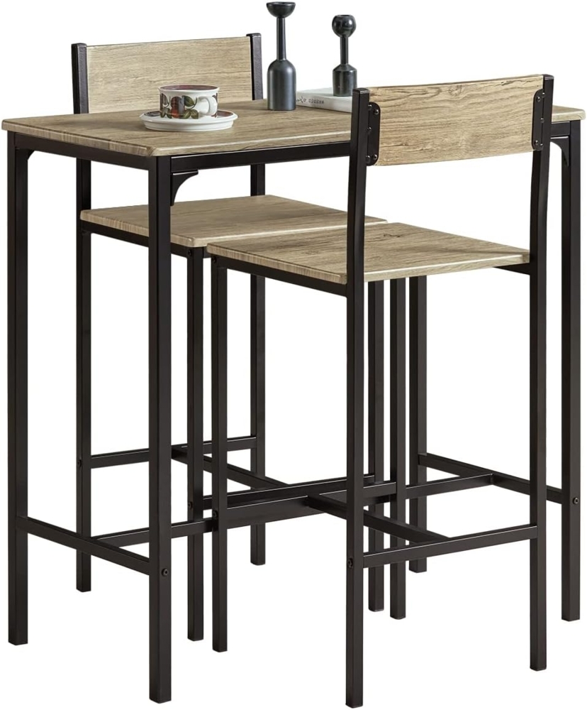 SoBuy Bartisch OGT03, Bartisch Set 3-teilig Esstisch Bistrotisch Balkonmöbel Bistromöbel Bild 1