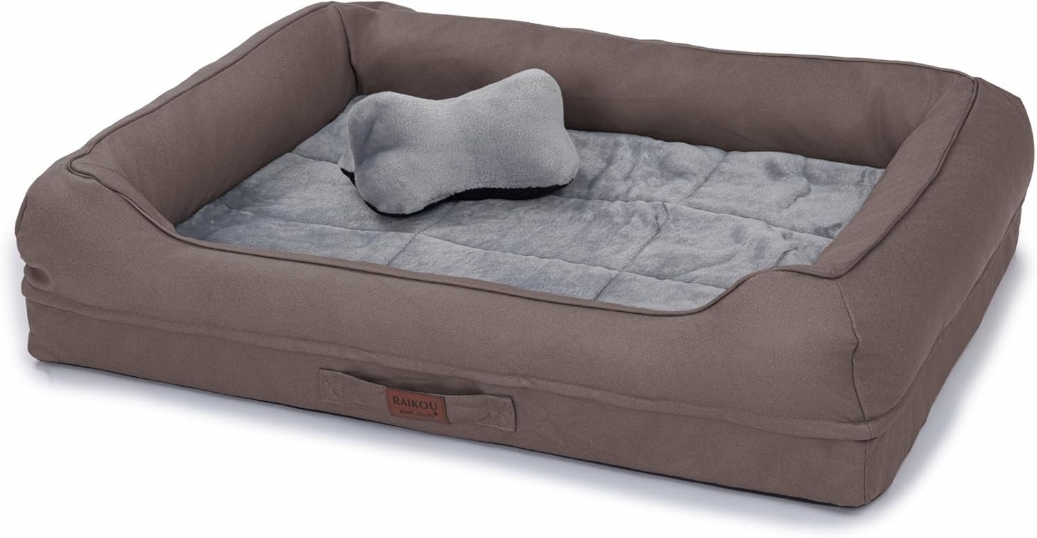 RAIKOU Hundematratze Hundebett gepolstertes waschbares Tierbett Hundekissen Hundesofa Bild 1