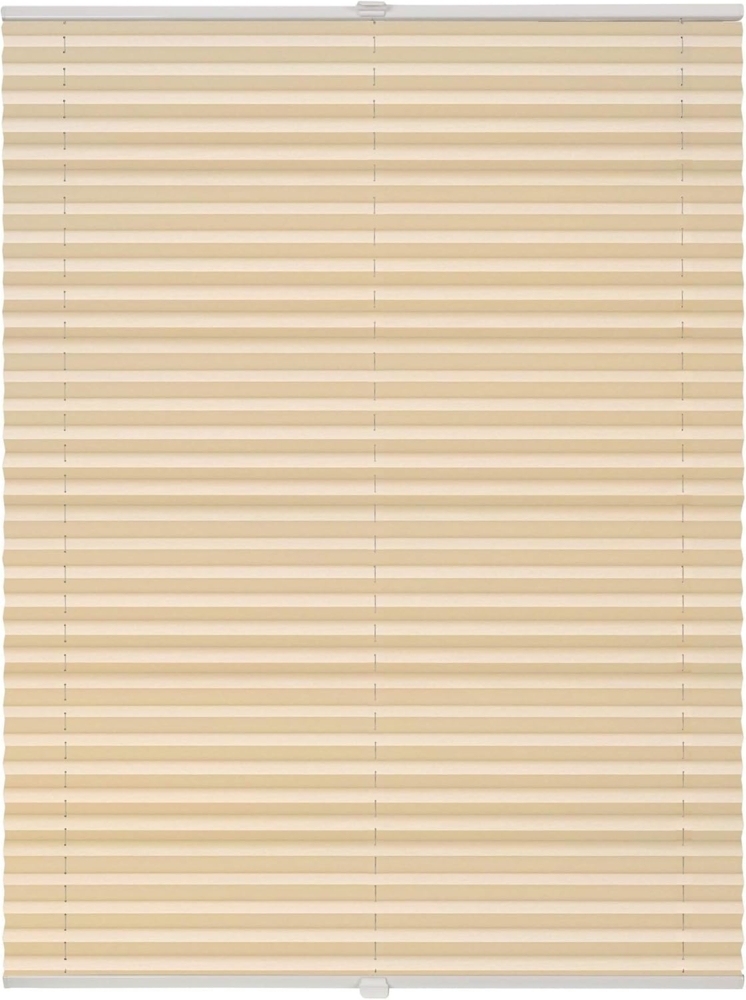 ondeco Plissee Klemmfix auf Maß für alle Fenster innen, ohne Bohren, Montage Klemmträger Sonnenschutz Sichtschutz Rollo Blickdicht - Beige - B): 51-60 cm, H): 101-150 cm Bild 1