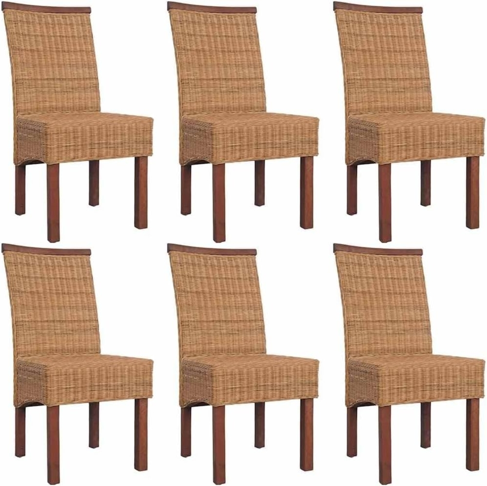 vidaXL Esszimmerstühle 6 Stk. Natur Rattan Braun 274203 Bild 1