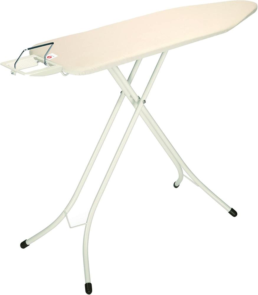 Brabantia Streckmetall-Bügeltisch mit Dampfstopmulde, Bügelbrett, Größe B 124 x 38 cm, Ecru / Ivory, 347764 Bild 1