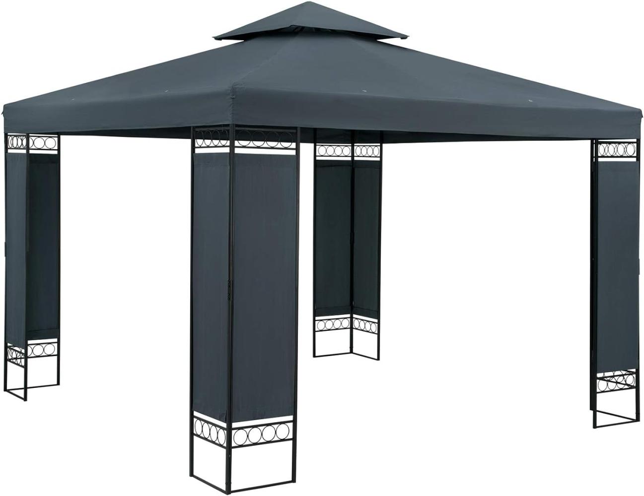 Deuba Pavillon Gartenzelt Gartenpavillon Lorca 3x3m Seitenteile Metall Wasserabweisend anthrazit Gartenpavillon Bild 1