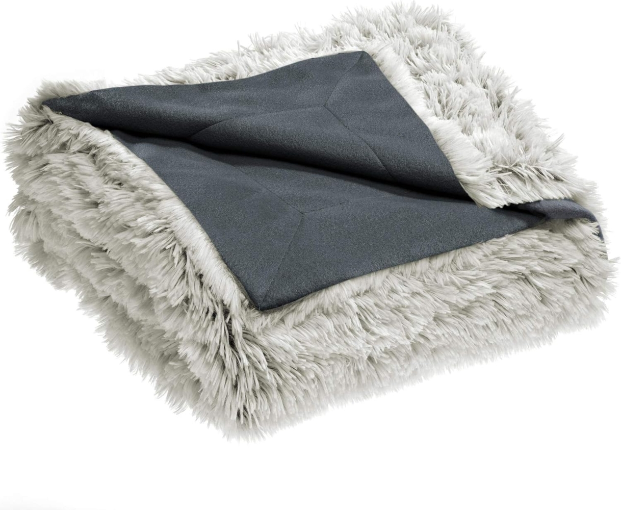 Wohndecke Shetland Kuscheldecke Tagesdecke Fleece Flausch 150x200cm creme/grau, CelinaTex, bügelfreiflauschigwarmweichWohnraumdekorationwaschbareffektvoll Bild 1