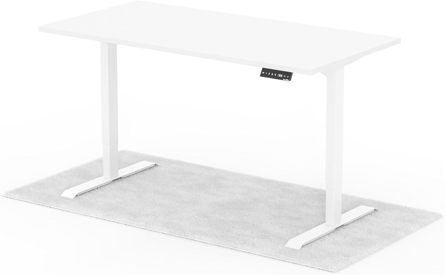 elektrisch höhenverstellbarer Schreibtisch DESK 160 x 80 cm - Gestell Weiss, Platte Weiss Bild 1