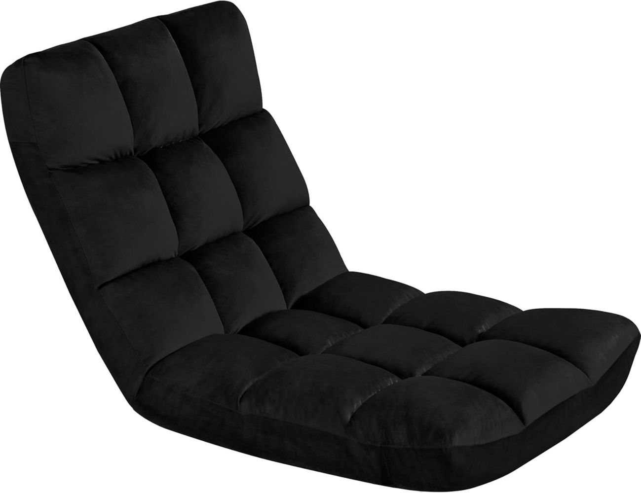 Yaheetech Bodenstuhl Faltbar, Lazy Sofa, Relaxsessel klappbar, Meditationsstuhl, Bodensessel mit Verstellbarer Lehne, Lesesessel für Zuhause oder Büro Schwarz Bild 1