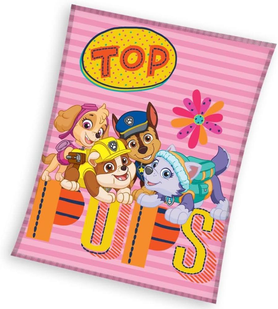 Paw Patrol Kuscheldecke pink 140 x 110cm mit Skye und Everest Bild 1