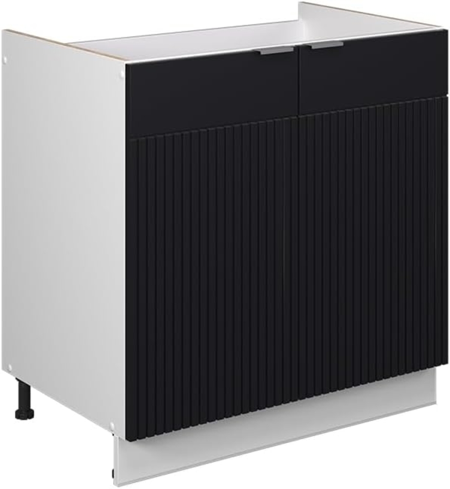 Vicco Spülenunterschrank Fame-Line, Schwarz gestreift, 80 cm ohne Arbeitsplatte Bild 1