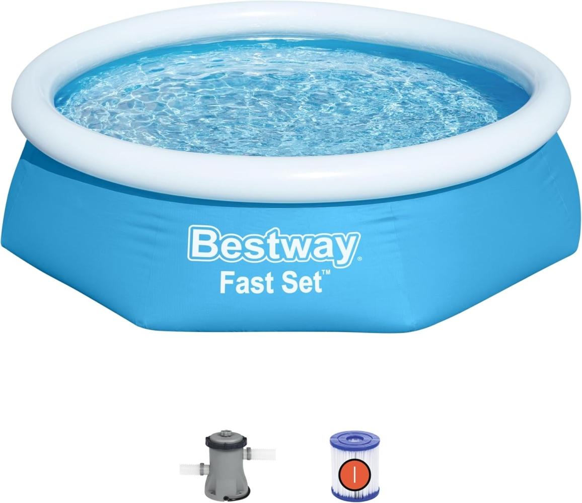 Bestway® Fast Set™ Aufblasbare Pool Set - 244 x 76 cm - Mit Filterpumpe 1. 880 L Bild 1