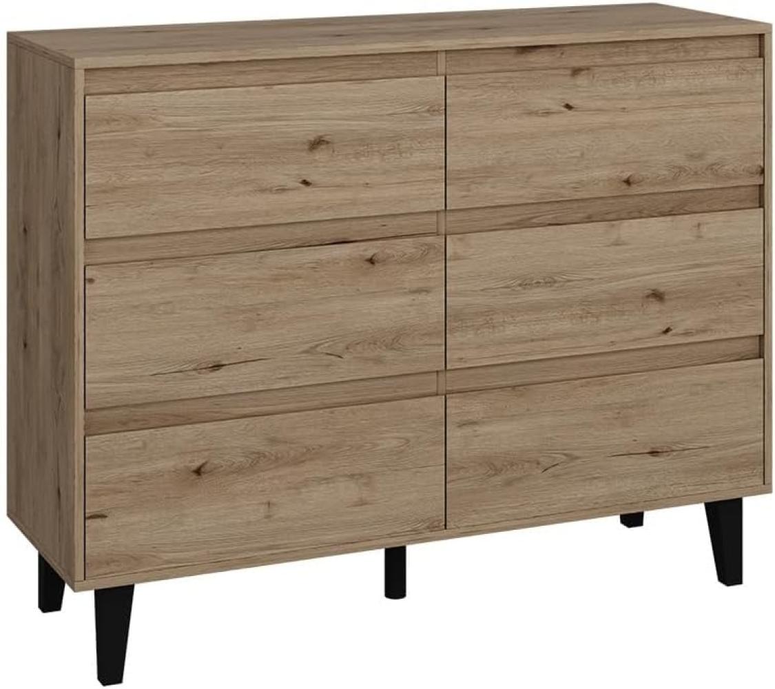 Vicco Sideboard Bahia Eiche 120 x 92 cm mit 6 Schubladen Bild 1