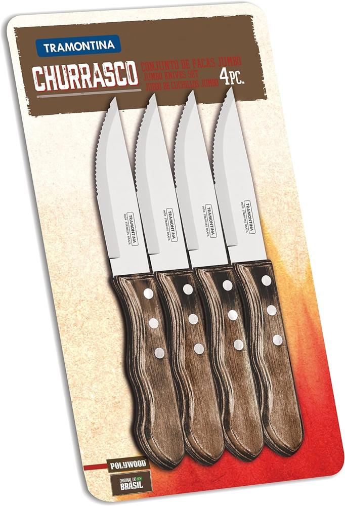 Tramontina Jumbo Steakmesser, Set 4 Stück, Edelstahl AISI 420, 25. 5 Bild 1