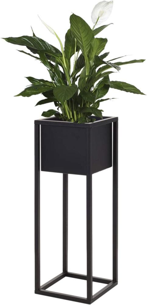 H&S Collection Blumentopf mit Ständer Metall Schwarz 60 cm 424175 Bild 1