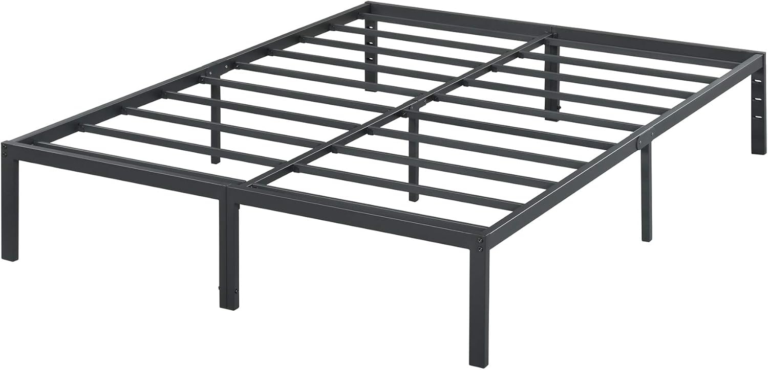 Olee sleep 35cm Stabiler Stahlbett / Stahl Lattenrost / Anti-Rutsch-Unterstützung / Matratzenrahmen / Metallbett / Bettrahmen / Bett / 140x200 cm / Full / Schwarz / Metall Bild 1