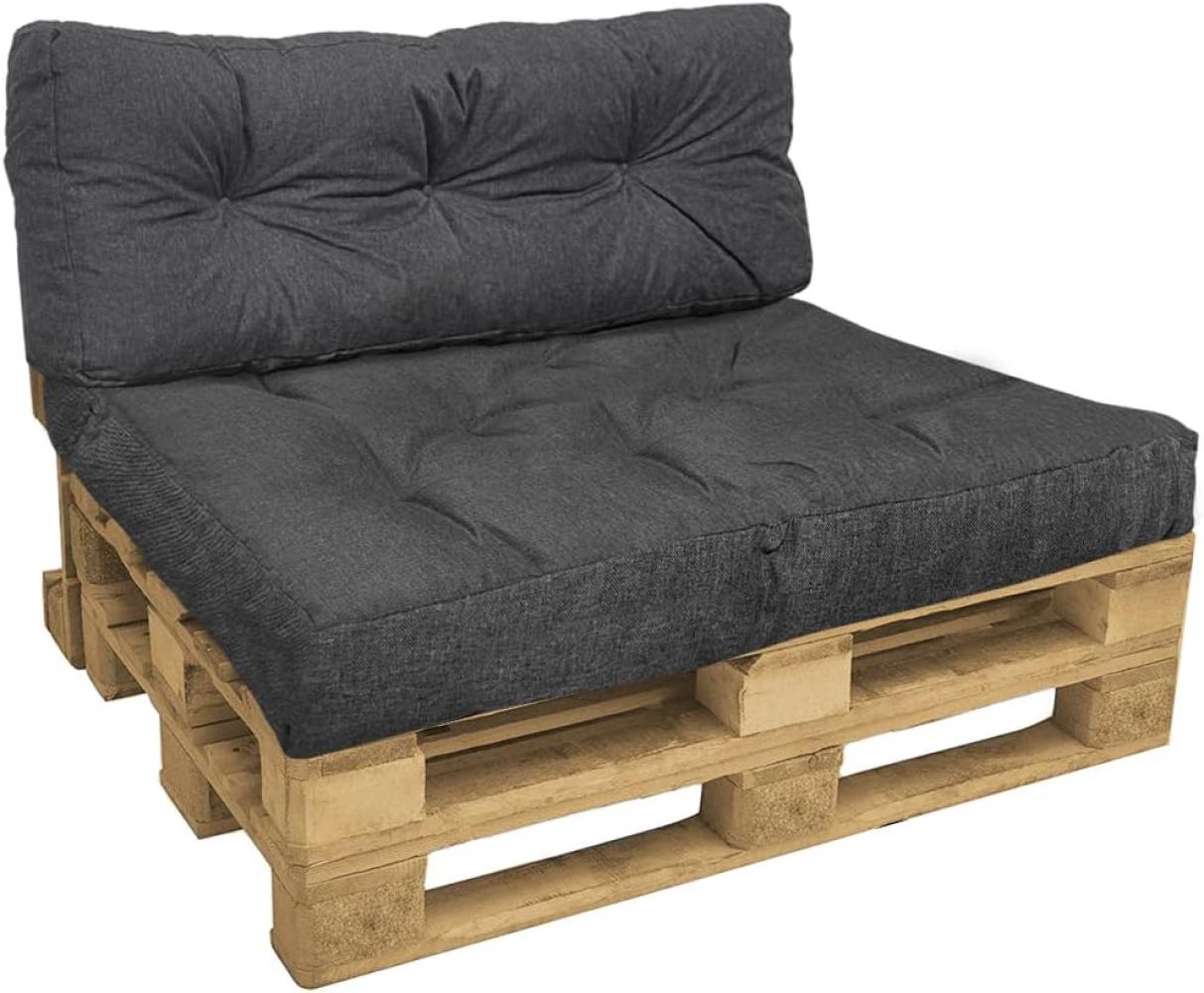 VOUNOT Palettenkissen Set für Indoor und Outdoor, Palettenpolster Wasserdicht Palettensofa, Sitzkissen 120x80, Rückenkissen 120x40, Grau Bild 1