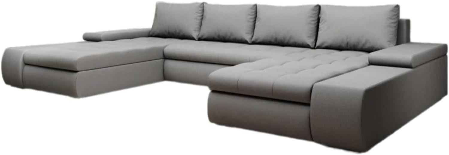 Designer Sofa Martino mit Schlaffunktion Stoff Grau Bild 1