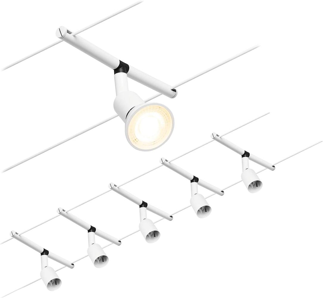 Paulmann No. 94458 Seilsystem Salt 5 Spots Weiß ohne Leuchtmittel DC 60VA Bild 1