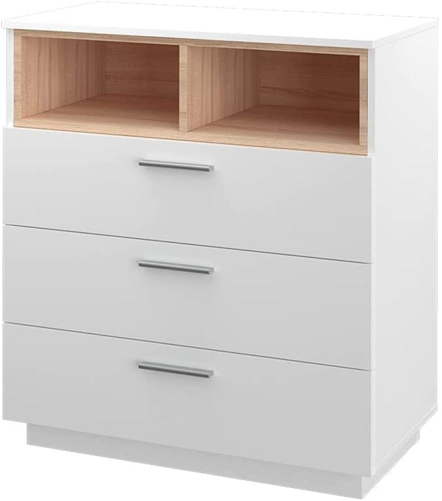 Vicco Kommode Highboard Anrichte Beatrice Weiß 3 Schubladen Sideboard Regal Bild 1