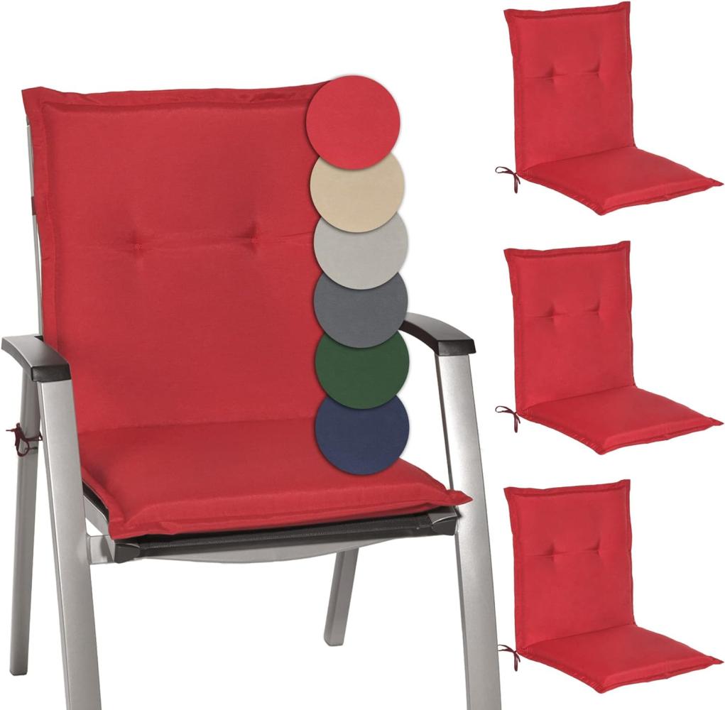 Beautissu 4er Set Niederlehner Auflage Loft NL 100x50x6cm Rot Bild 1