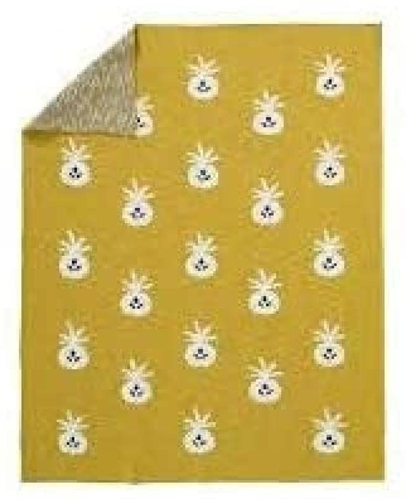 Fresk 'Ananas' Strickdecke mustard 80 x 100 cm Bild 1