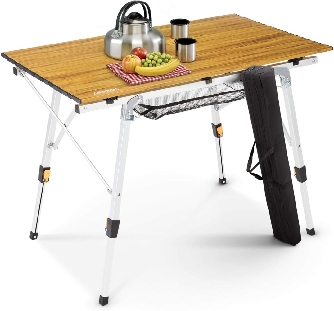 Arebos Campingtisch Fallttisch Reisetisch klappbar für Camping, Picknick&Balkon 120x70 cm (1x Tisch), Belastbarkeit: 30 kg Bild 1
