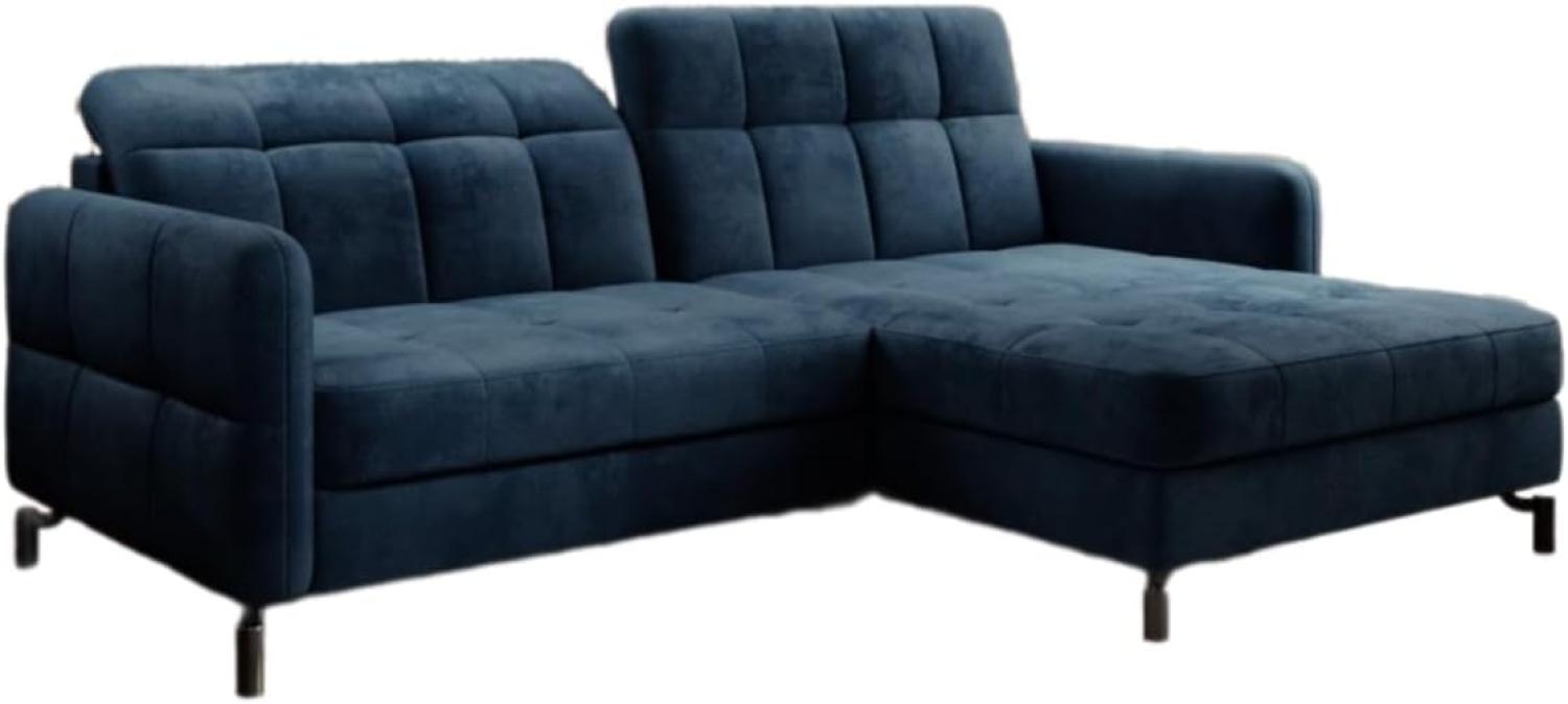 Designer Sofa Loria mit Schlaf- und Klappfunktion Blau Rechts Bild 1