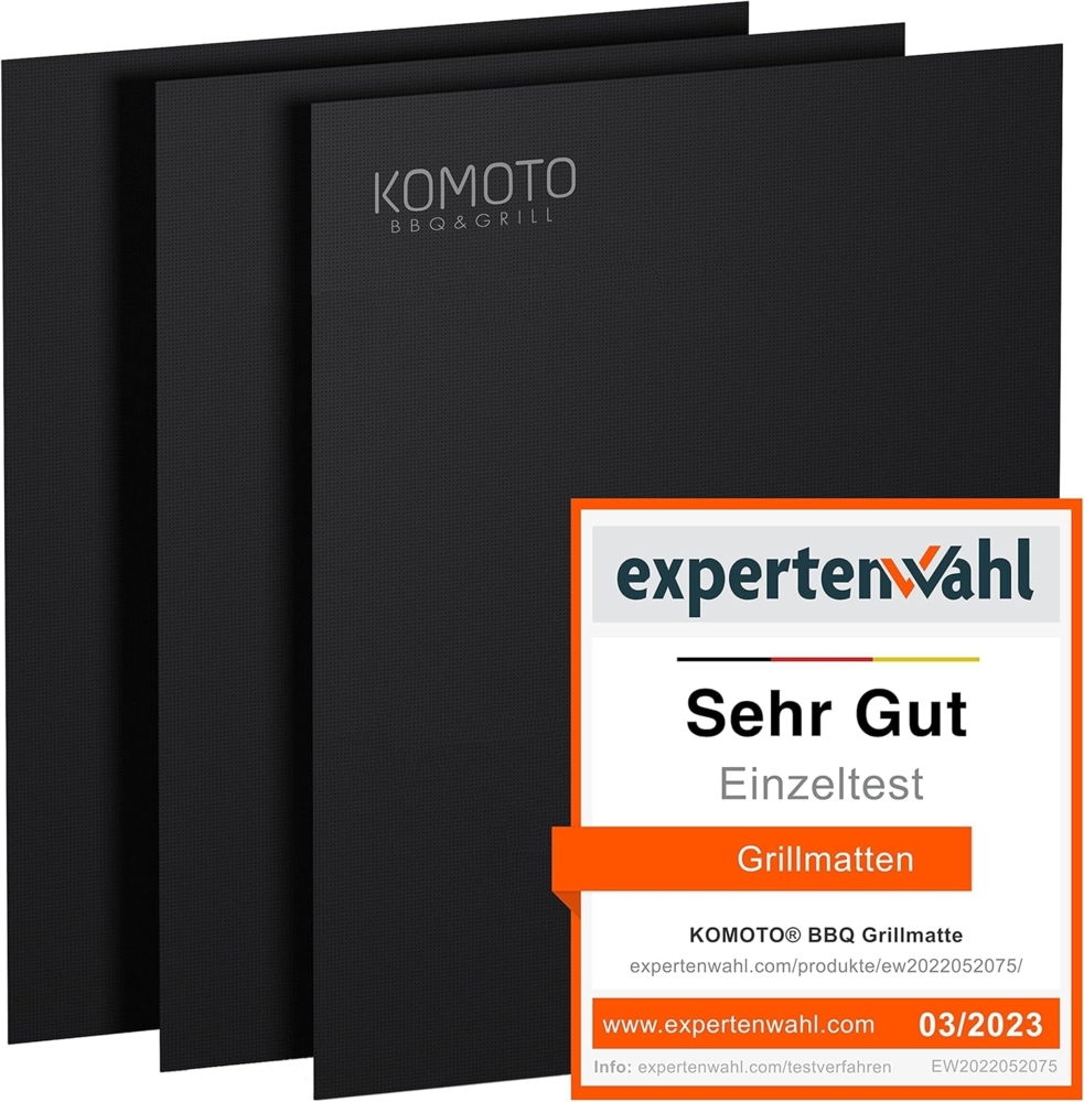 KOMOTO Grillplatte BBQ Grillmatte (3-St), Extra Dick - Ideal für Gasgrill und Holzkohle Bild 1