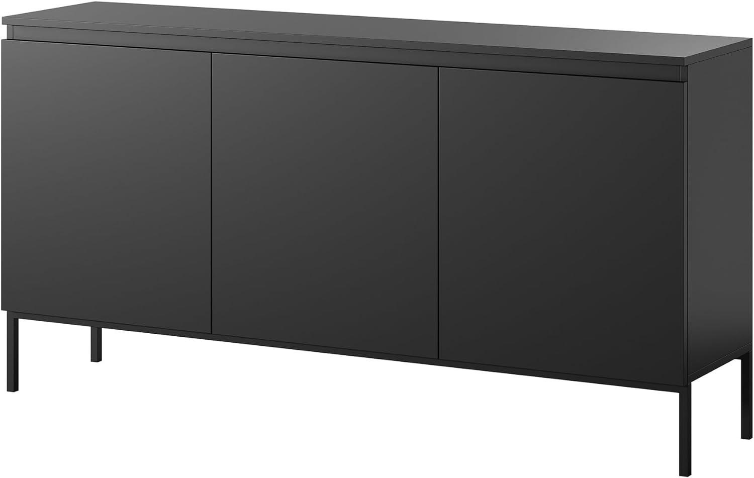 Selsey Bemmi - Sideboard Kommode 3-türig, Schwarz, 150 cm Bild 1