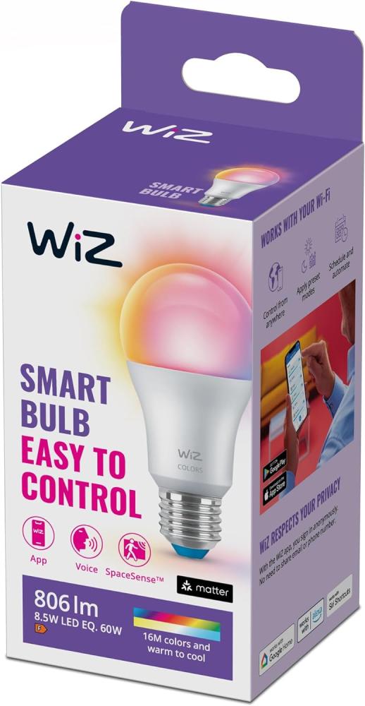 WiZ White & Color 60W E27 Standardform StandardDim Einzelpack/ Bild 1