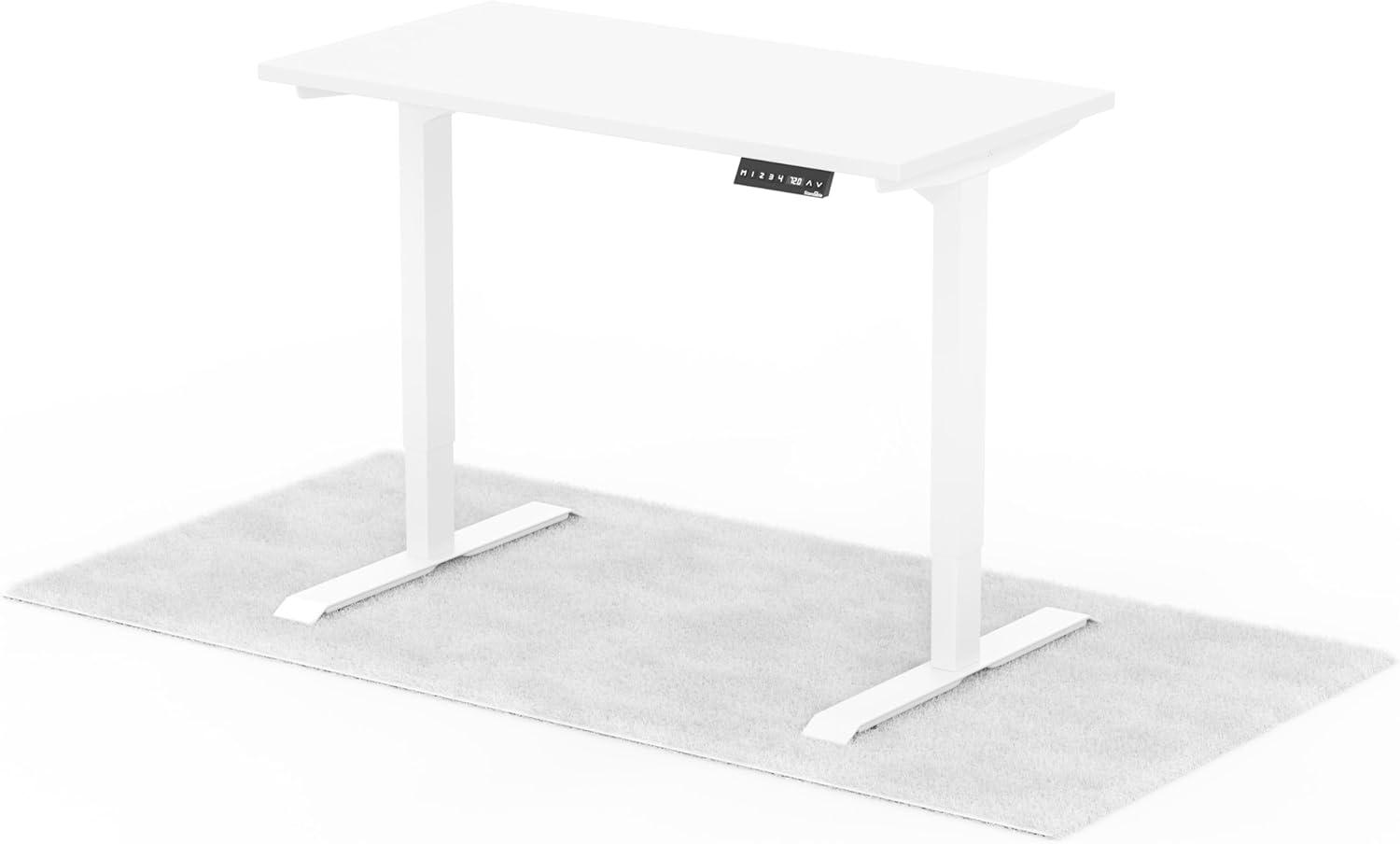 elektrisch höhenverstellbarer Schreibtisch LAPTOP 120x60 cm - Gestell Weiss, Platte Weiss Bild 1