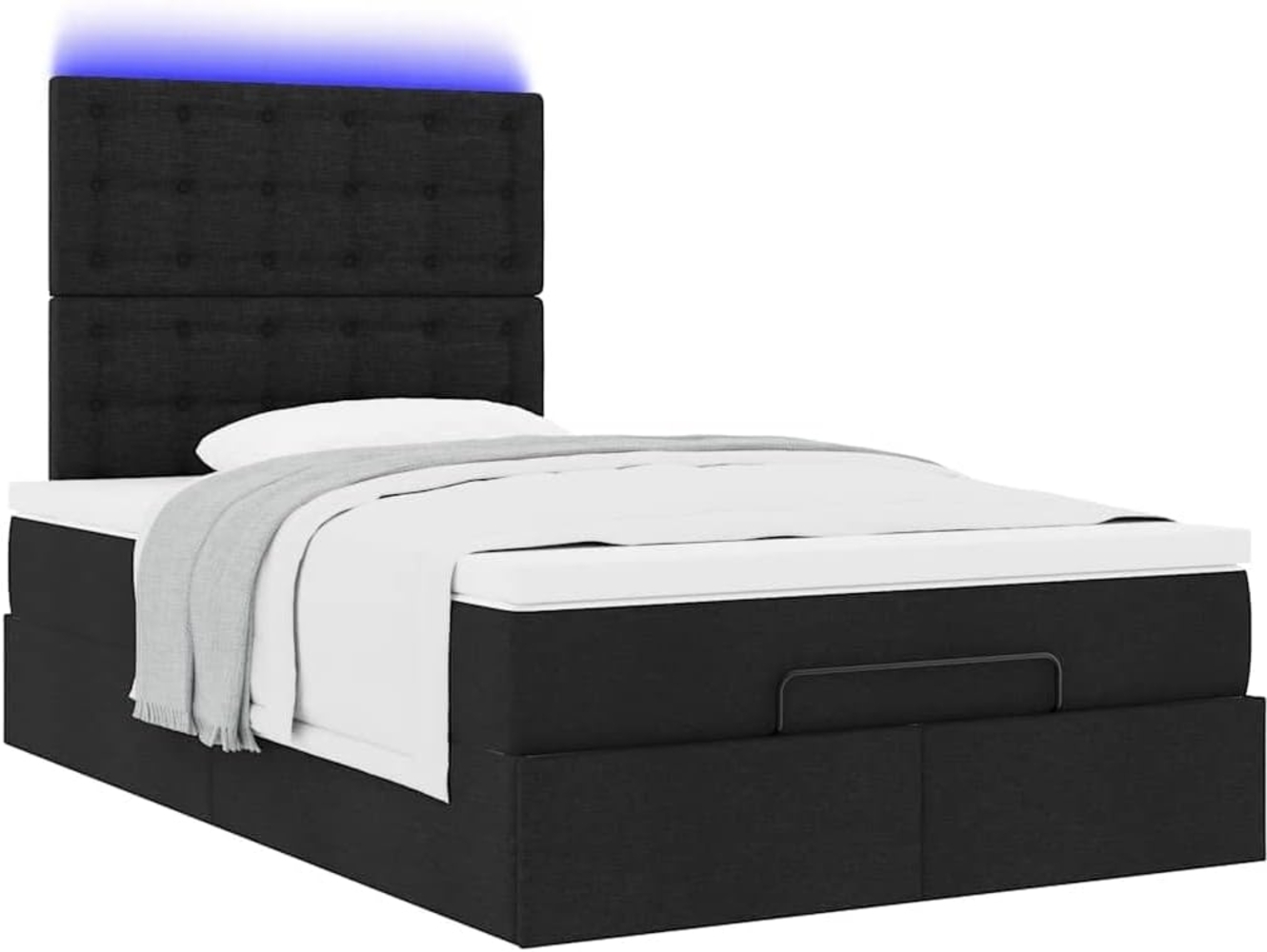 Ottoman-Bett mit Matratze Schwarz 120x190 cm Stoff 3314157 Bild 1