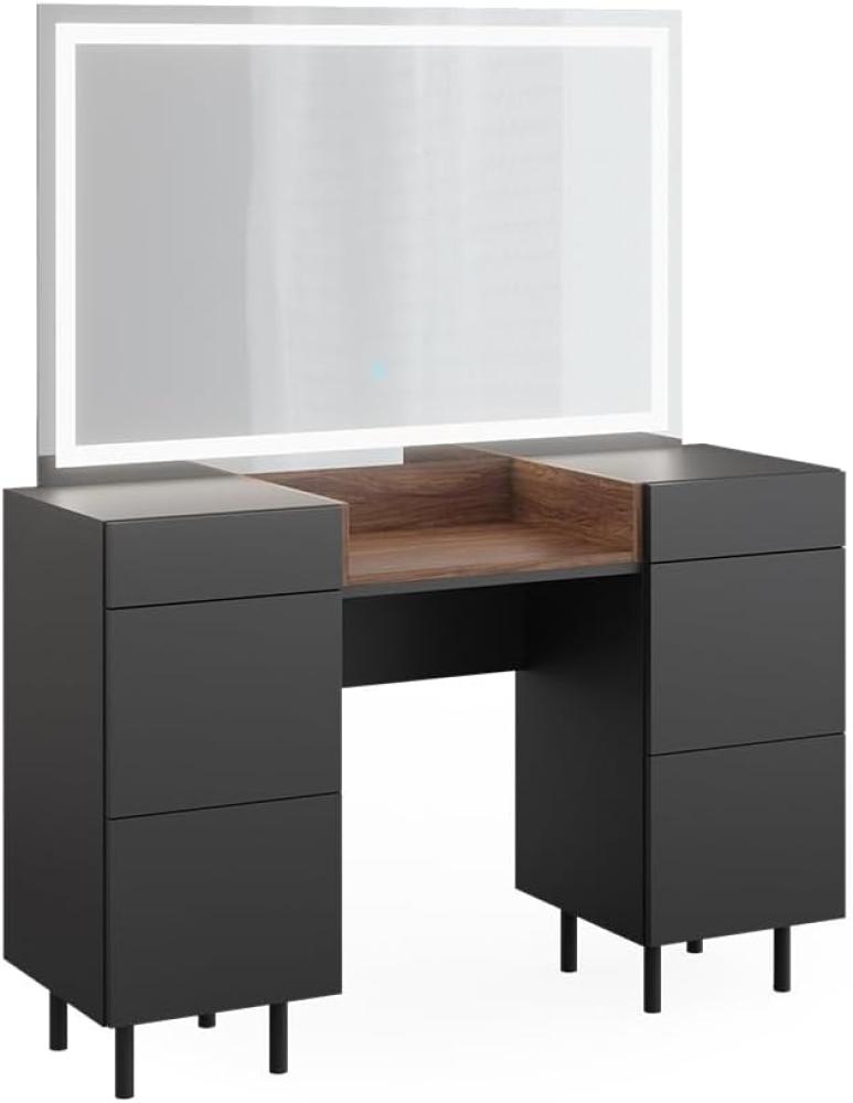 Vicco Schminktisch Anika 120 x 80 cm mit LED-Spiegel, Anthrazit-Walnussbraun, Schlafzimmer Bild 1