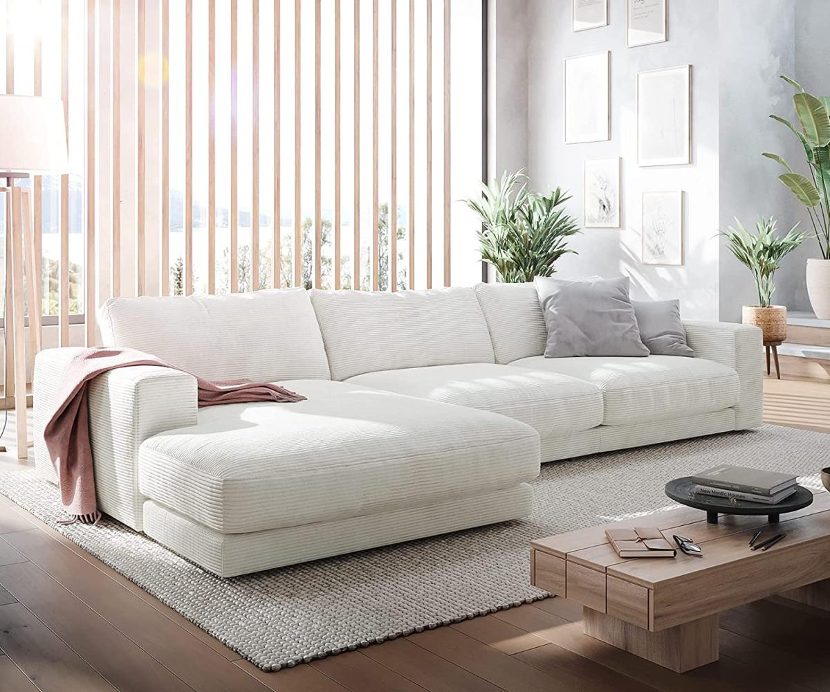 Ecksofa Cubico 350x190 cm Cord Beige Recamiere links Bild 1